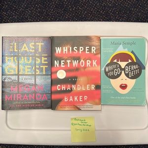 Reese’s Book Club 3 books Last House Guest, Whisper Network, Where’d You Go …